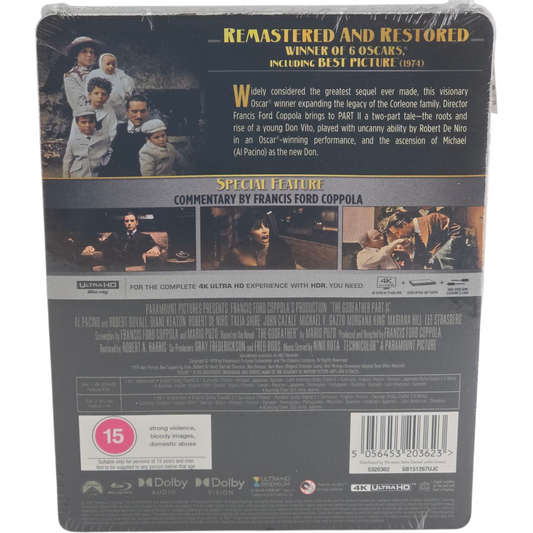 Le Parrain II SteelBook 4K Blu-ray UK VF Dolby Vision Al Pacino Robert De Niro