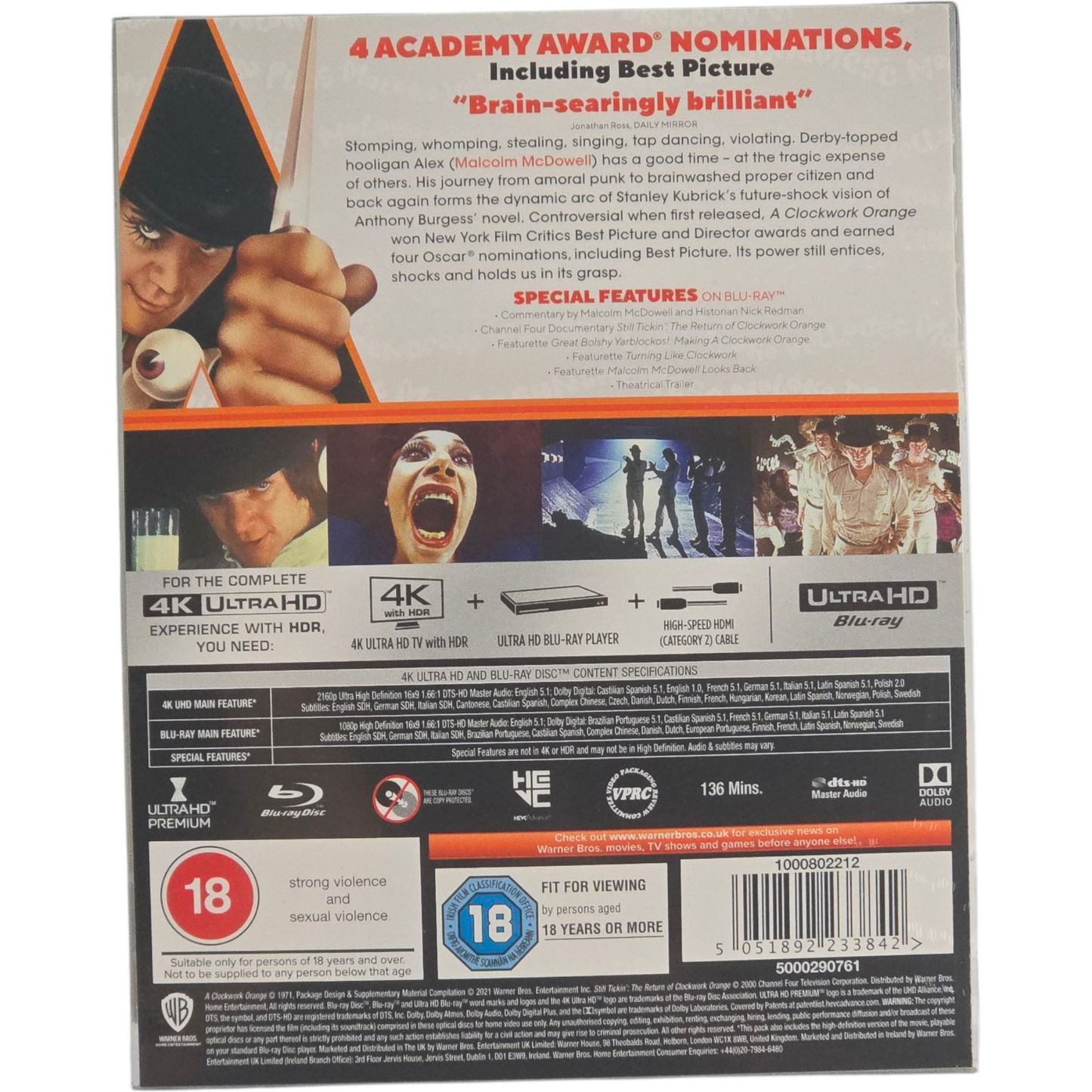 L'Orange mécanique  4K Ultra HD Blu-ray  SteelBook  Titans of Cult  Zone B [-18]