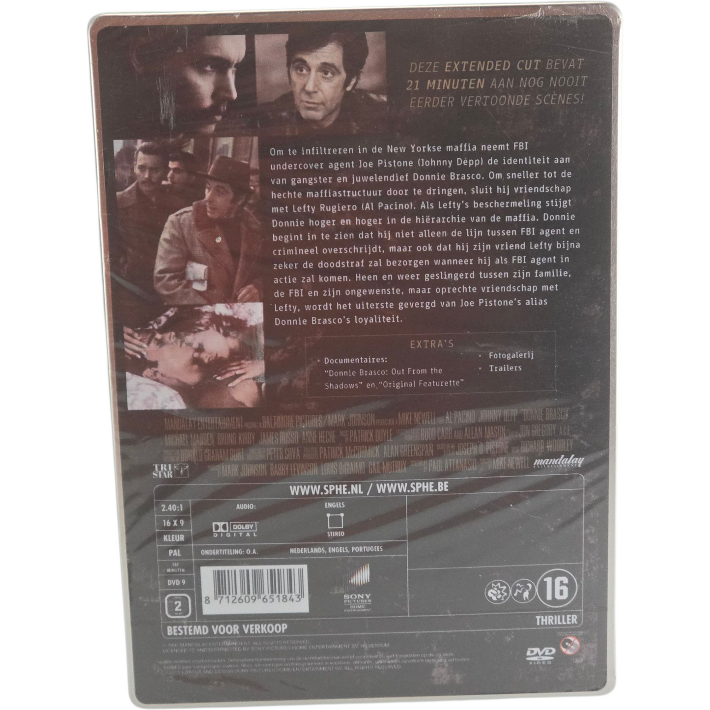 Donnie Brasco DVD Steelbook Édition Limité Al Pacino Johnny Deep Extended Cut B