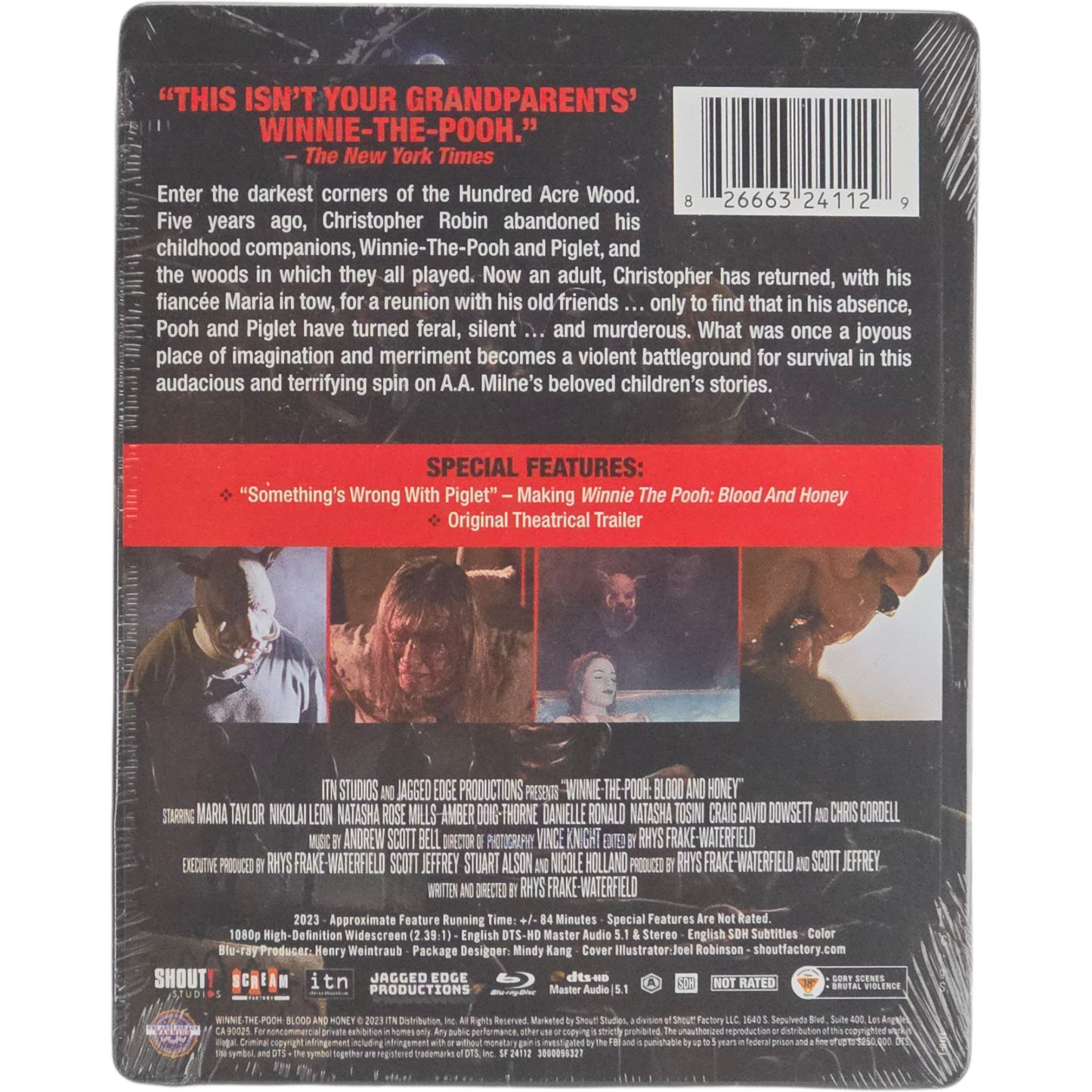 Winnie the Pooh: Blood & Honey Blu-ray Steelbook Édition limitée 2023 Zone[-18]A