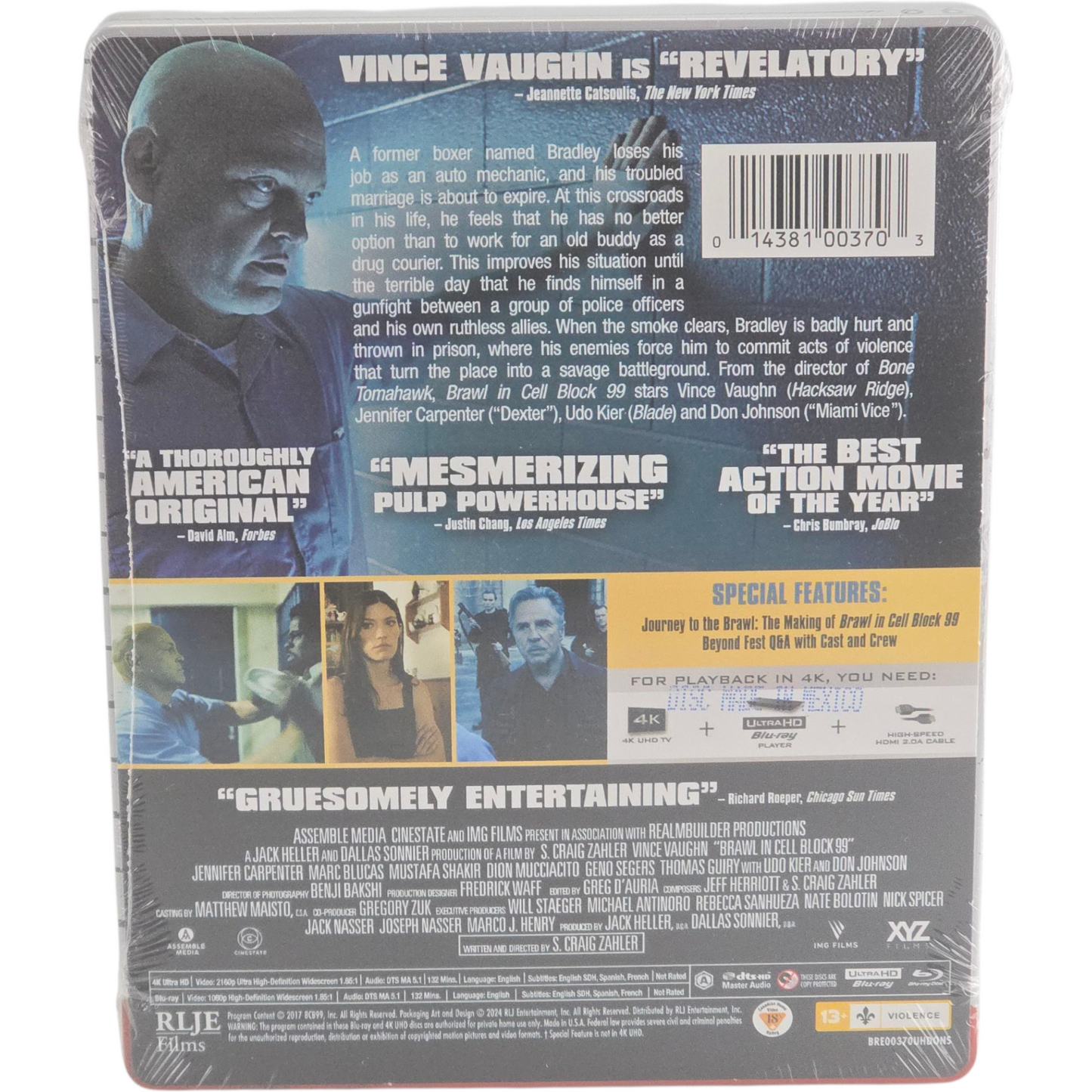 Brawl in Cell Block 99: 4K Ultra HD + Blu-ray SteelBook  Vince Vaughn Region A