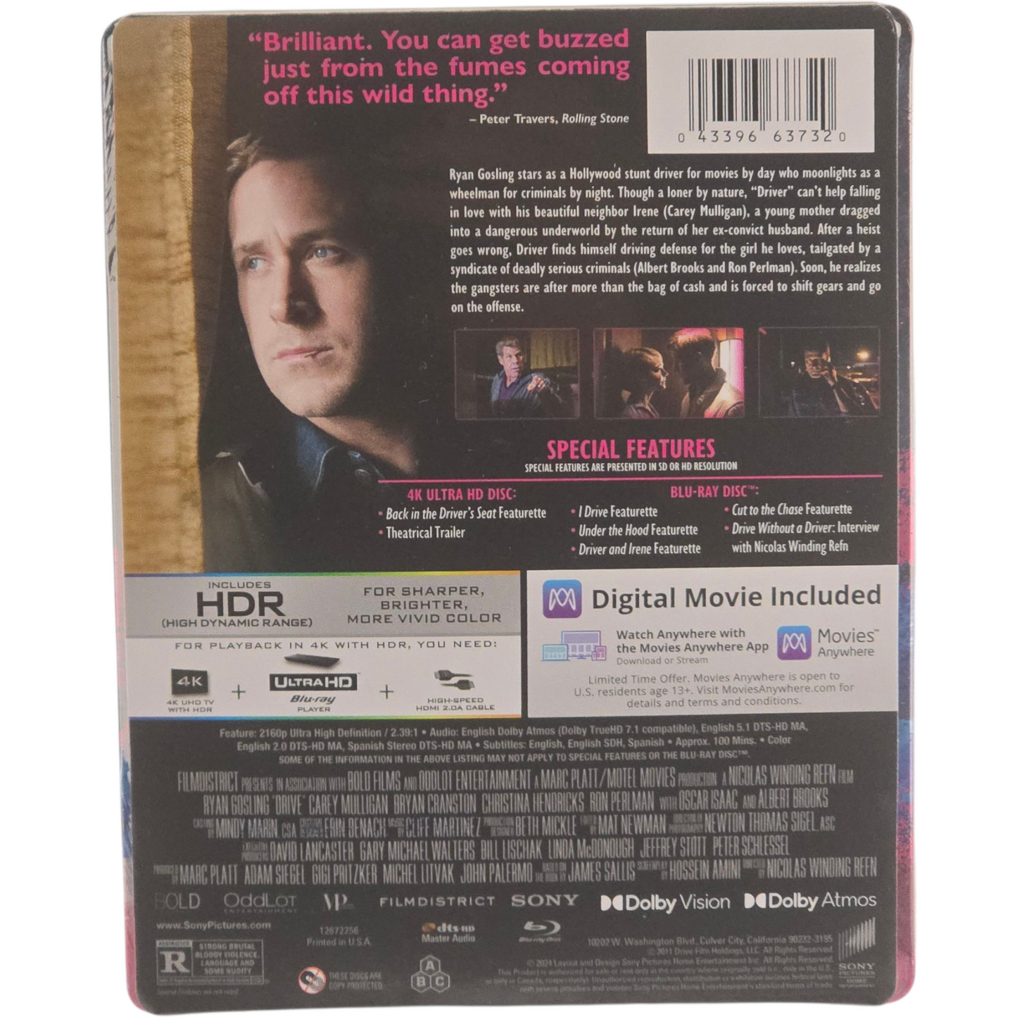 Drive  4K Ultra HD + Blu-ray + Digital 4K  SteelBook Ltd Edt Ryan Gosling  Libre