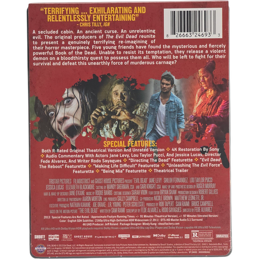 Evil Dead 2013 SteelBook 4K Unrated Scream Factory Import USA VO Fede Alvarez