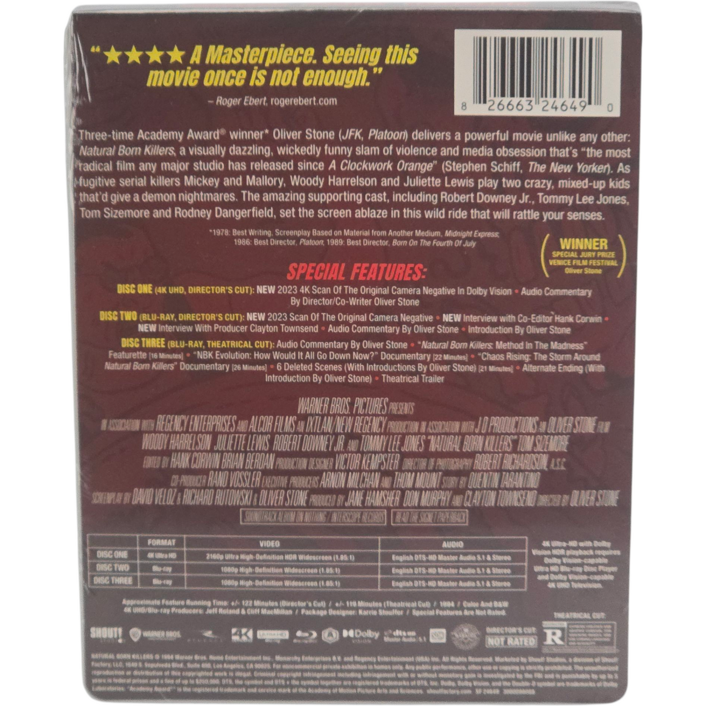 Natural Born Killers Steelbook 4K Ultra HD +Blu-ray Director's Cut Theatrical A