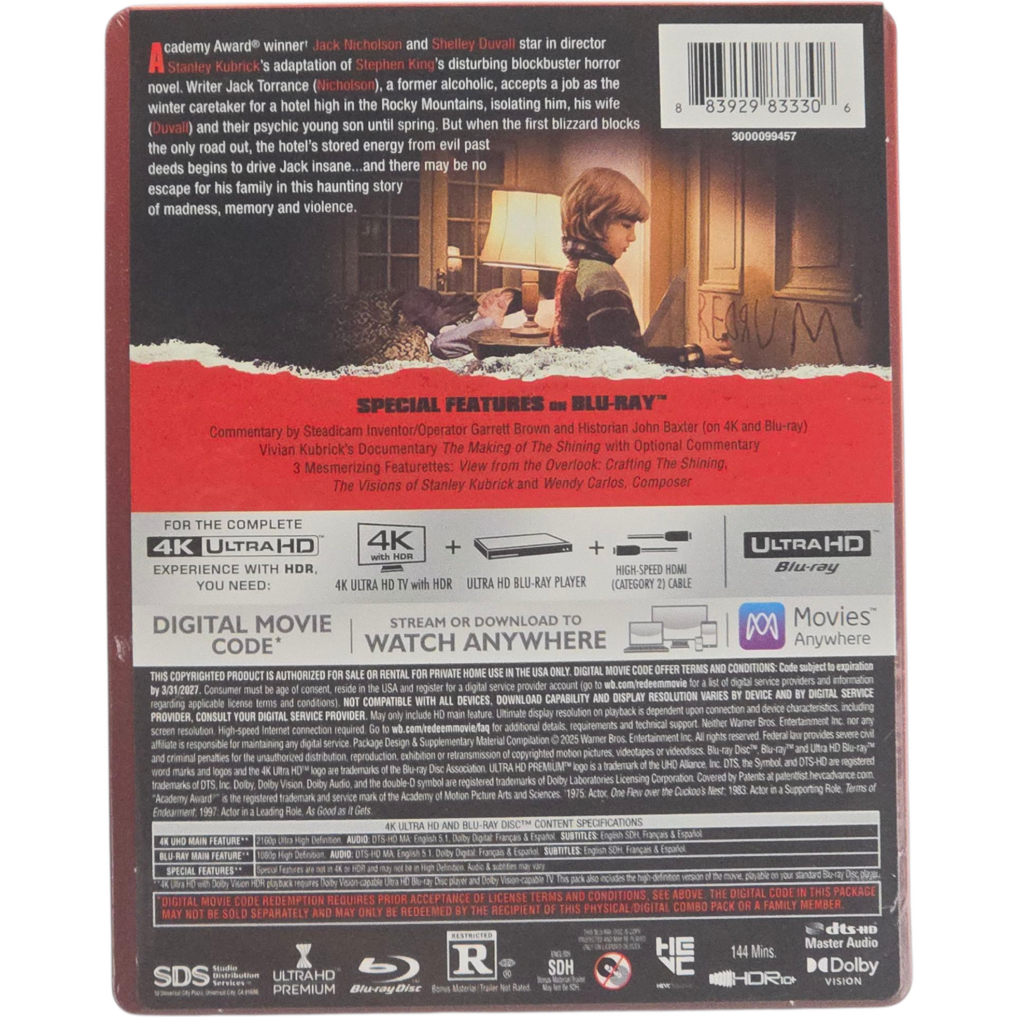 Shining SteelBook 4K UHD + Blu-ray Stanley Kubrick Jack Nicholson Ltd édt[-18] A