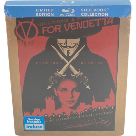 V for Vendetta Blu-ray SteelBook Édition Limitée Natalie Portman Zone Libre[-18]