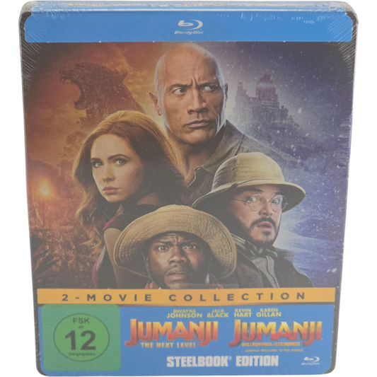 Jumanji:Welcome to the Jungle +The Next Level 2x Films Blu-ray Steelbook Zone B