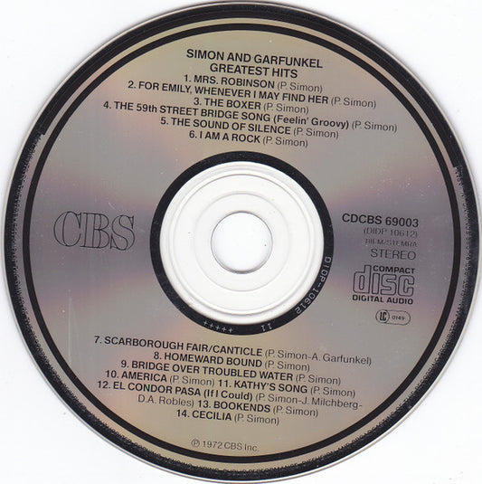 Simon And Garfunkel - Simon And Garfunkel's Greatest Hits - CD - visuel 3