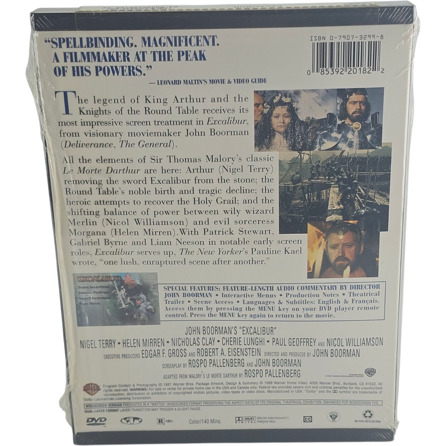 Excalibur 1981 DVD Snap Case Nigel Terry, Nicol Williamson Zone 1 US Import