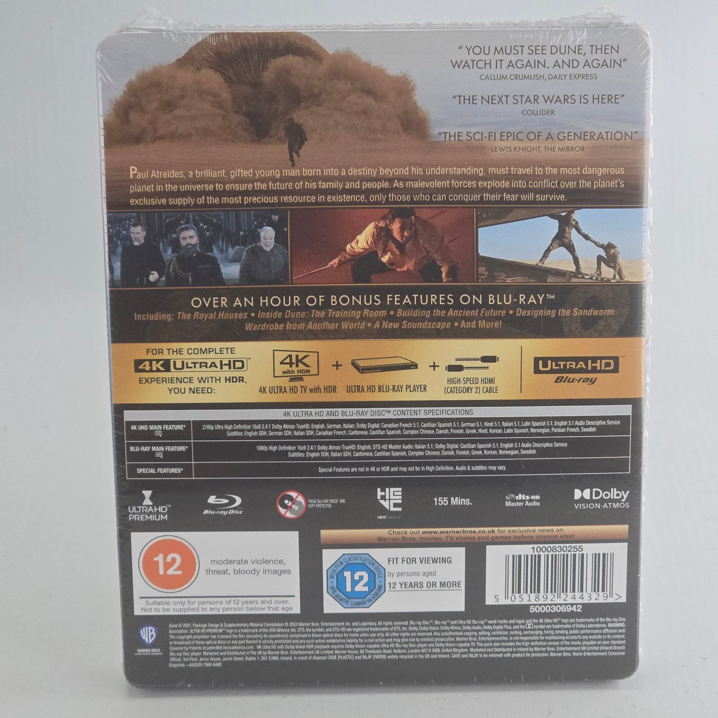 Dune 4K Ultra HD +Blu-ray SteelBook Édition Limitée Timothée Chalamet 2021 Libre