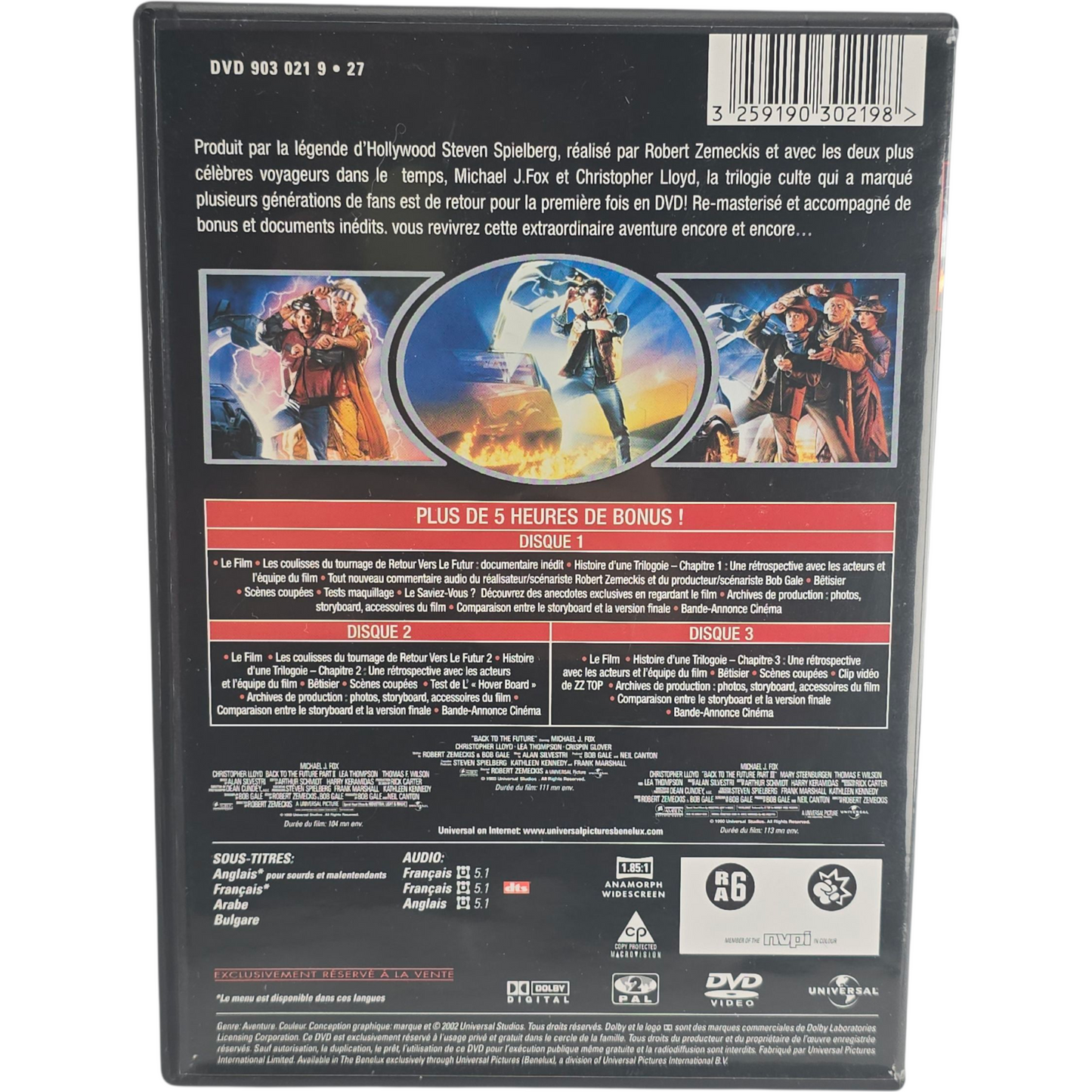 Retour vers le futur DVD Trilogie - Robert Zemeckis L'Intégrale 3 Films Zone B