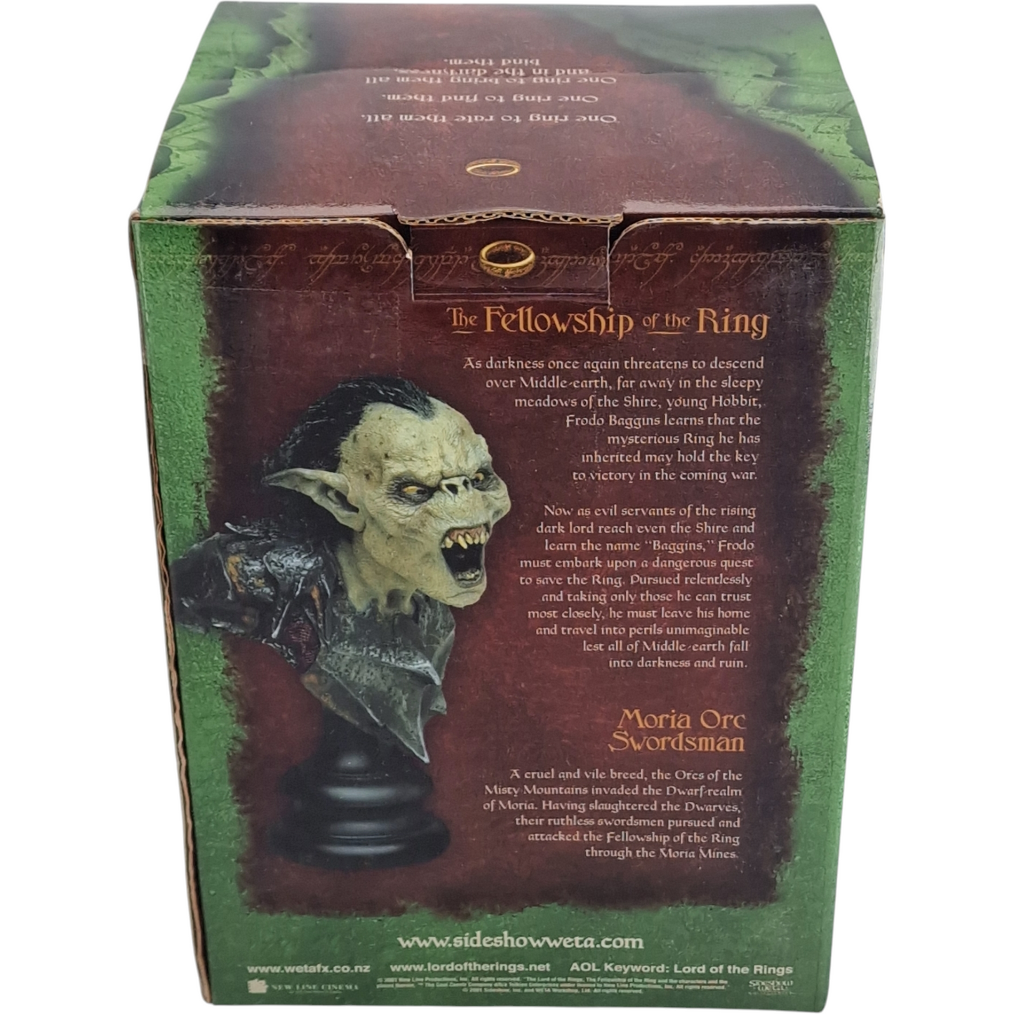 Seigneur des Anneaux Buste Resine Moria Orc Swordsman Sideshow Weta  Polystone 1/4