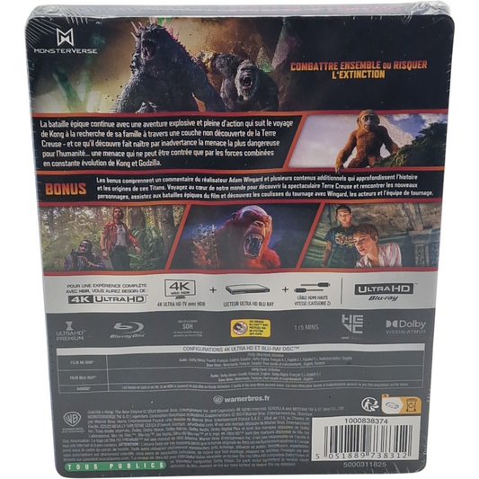 Godzilla x Kong : Le Nouvel Empire – SteelBook 4K + Blu-ray – Édition limitée