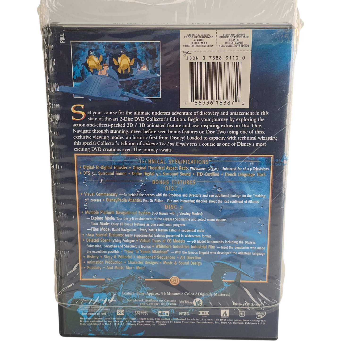 Atlantis: The Lost Empire Disney Classic 2-Disc Collector's Zone 1 US Import