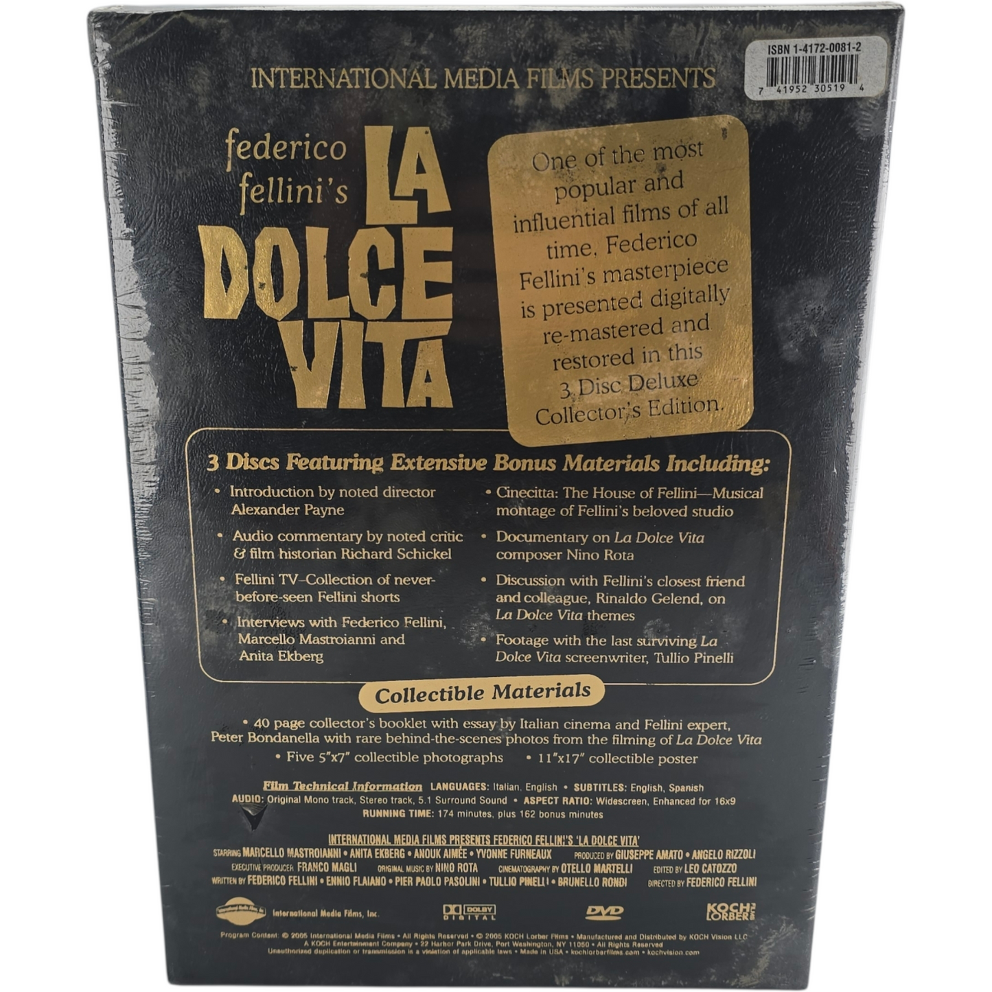 La Dolce Vita DVD Limited Edition Deluxe Collector's Edition Fellini Zone 1