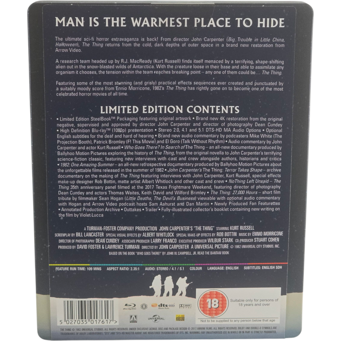 The Thing 1982 Blu-ray Steelbook édt limitée John Carpenter Kurt Russell [-18] B