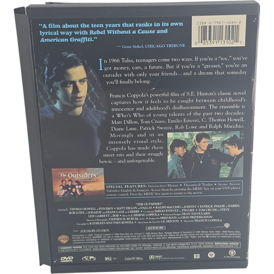 The Outsiders DVD Snap Case – Francis Ford Coppola – Zone 1 US