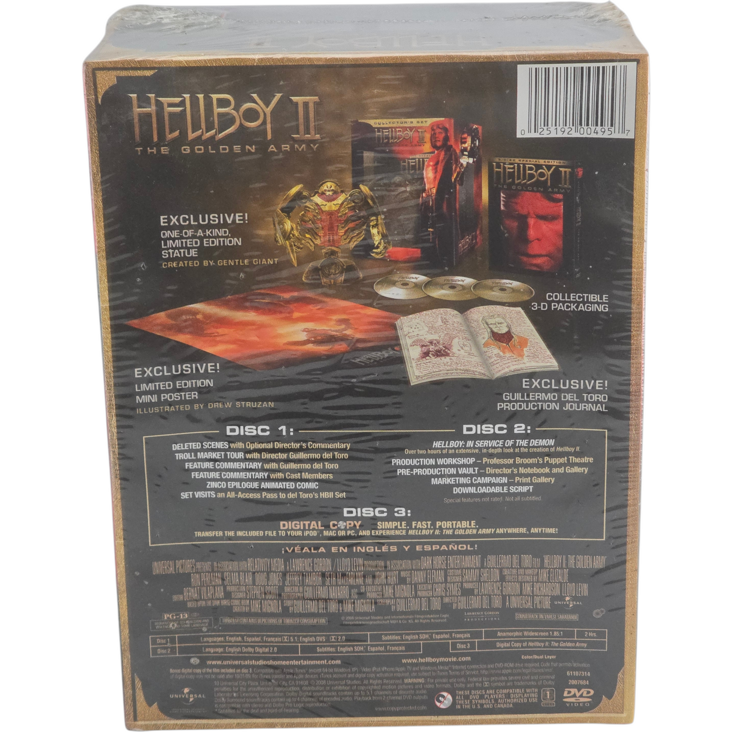 Hellboy II: The Golden Army DVD Gift Set Collector's Limited + Figurine  Zone 1