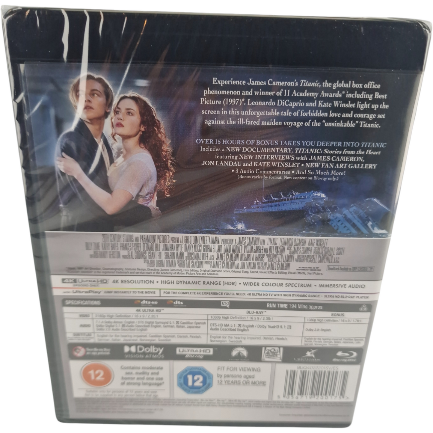 Titanic 4K Ultra HD + Blu-ray + [étui] Leonardo DiCaprio, Kate Winslet Libre