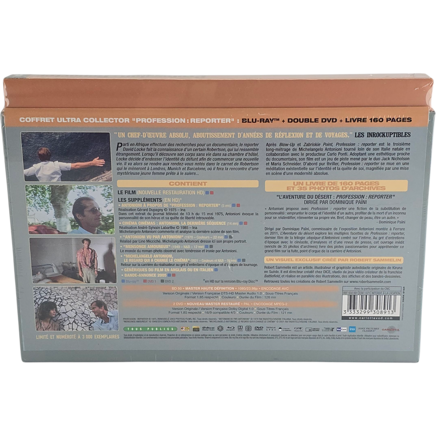 Profession Reporter Jack Nicholson, Ultra Collector  Blu-ray + DVD + Livre Zone B