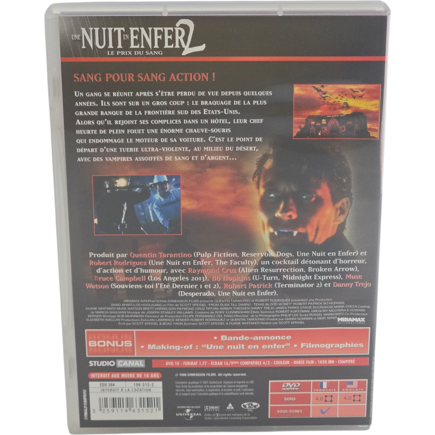 Une nuit en enfer 2 : (1999) Texas Blood Money DVD Tarantino Zone 2