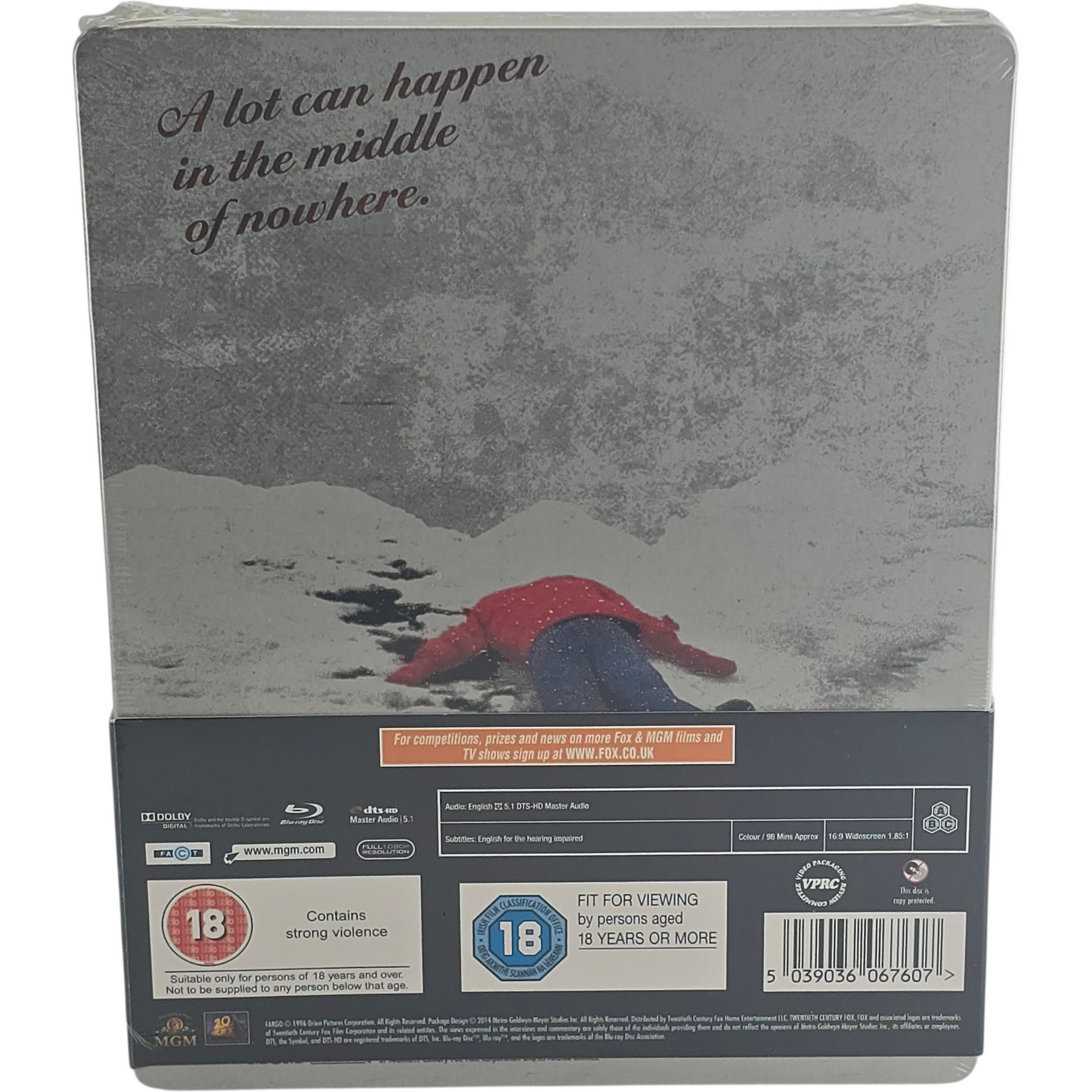 Fargo SteelBook Débossé Blu-ray Zavvi Ltd Joel Coen, Ethan Coen [-18] Zone Libre