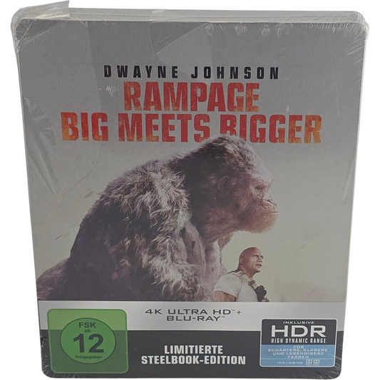 Rampage Steelbook 4K Ultra HD + Blu-ray  Dwayne Johnson Zone B