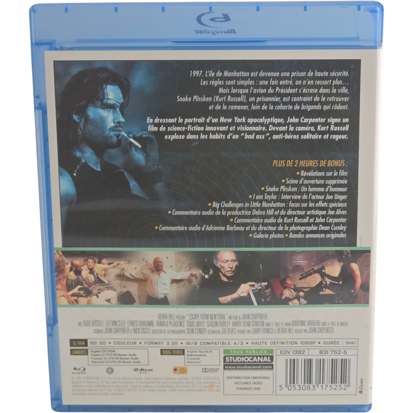 Escape from New York Blu-ray John Carpenter New-York 1997 Zone B