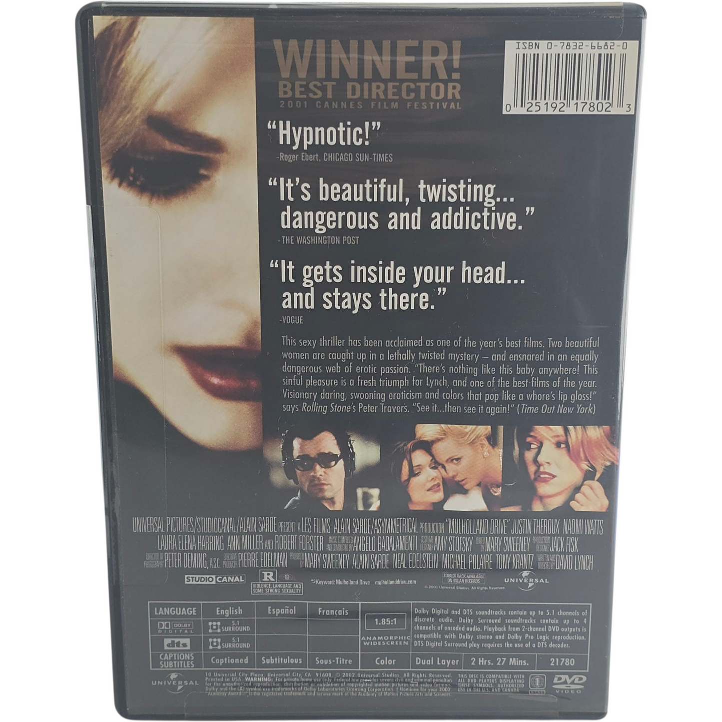 Mulholland DVD David Lynch Naomi Watts Zone 1 US Import