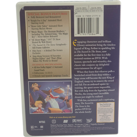 The Sword in the Stone DVD Disney Gold Collection – Zone 1 US