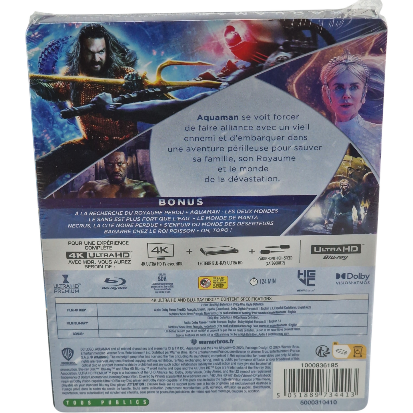 Aquaman et le Royaume perdu : SteelBook  4K Ultra HD + Blu-ray  Fnac Region B