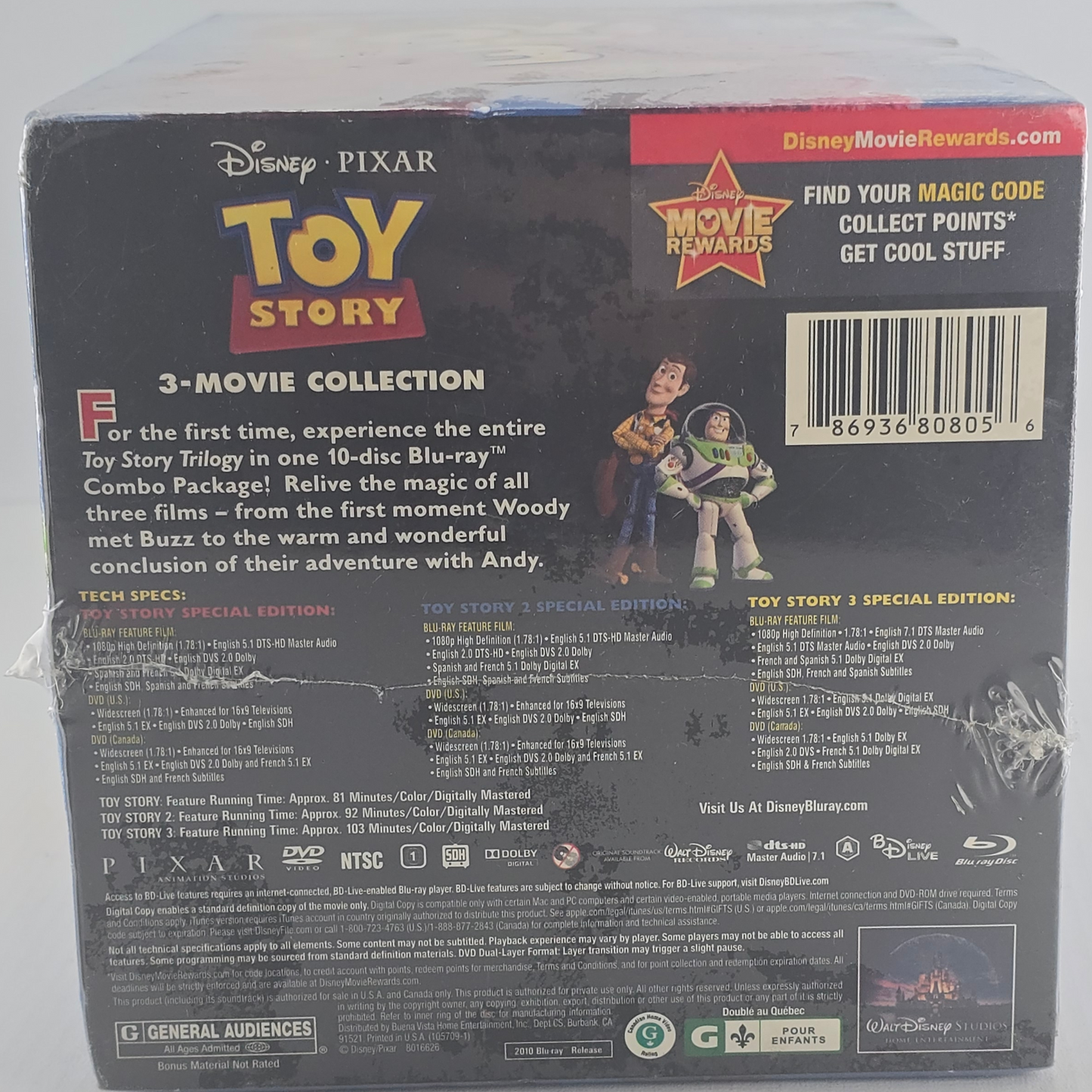 Toy Story Trilogy t Blu-ray + DVD + Ultimate Toy Box Collection  Zone A Disney