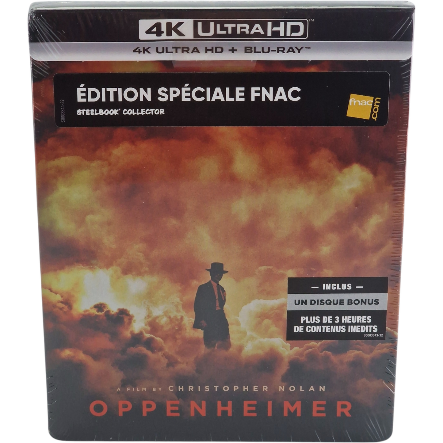 Oppenheimer Steelbook Embossé Blu-ray 4K Ultra HD+ Blu-ray édition Éxlusif Fnac B