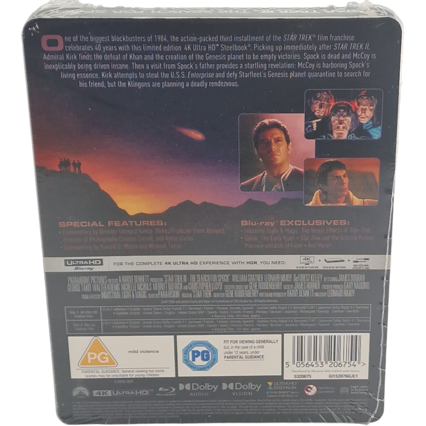 Star Trek III : The Search for Spock 4 K Ultra HD + Blu-ray SteelBook  Zone B