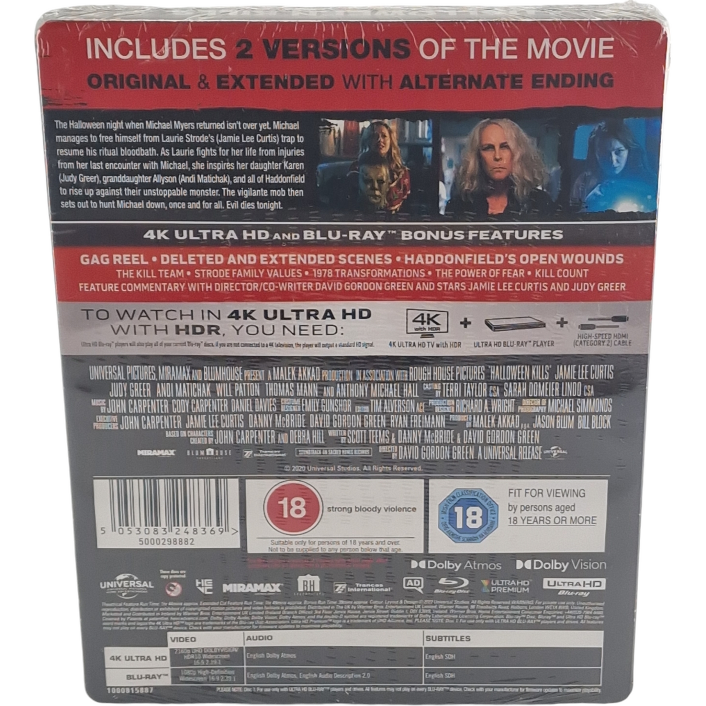 Halloween Kills SteelBook 4 K Ultra HD + Blu-ray Jamie Lee Curtis [-18] B