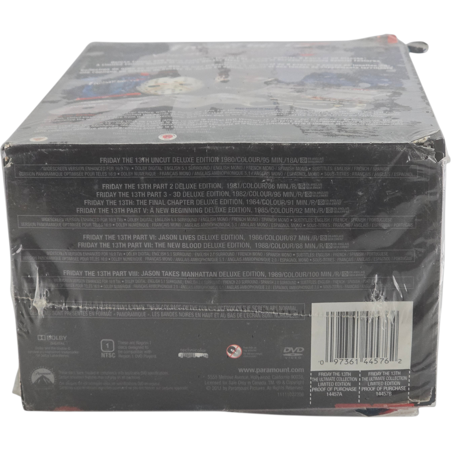 Friday The 13th Ultimate Collection Ltd Edt 8 DVD + Mask Collector's Zone 1[-18]