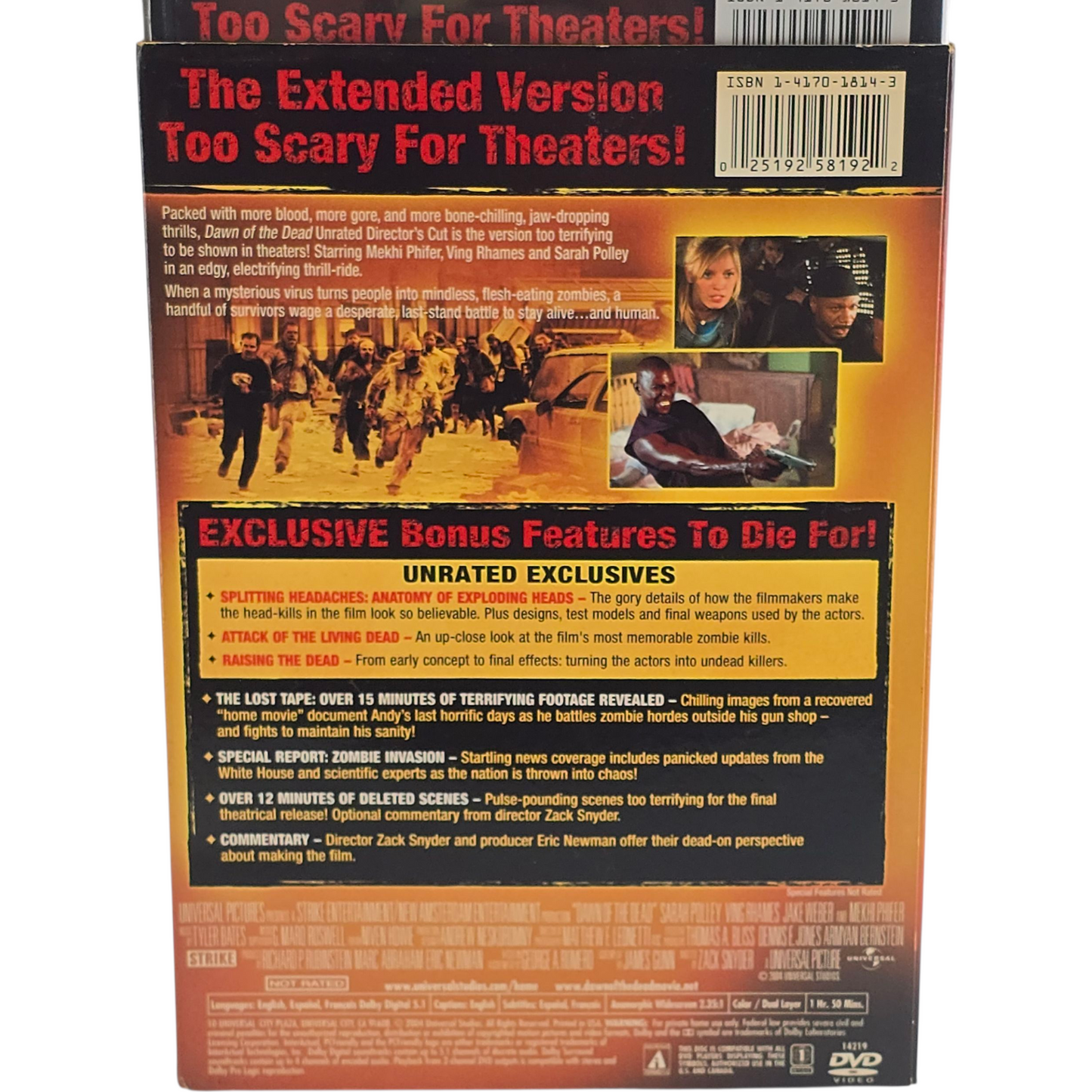 Dawn of the Dead  DVD Unrated Director's Cut Zone 1 US Import [-18]
