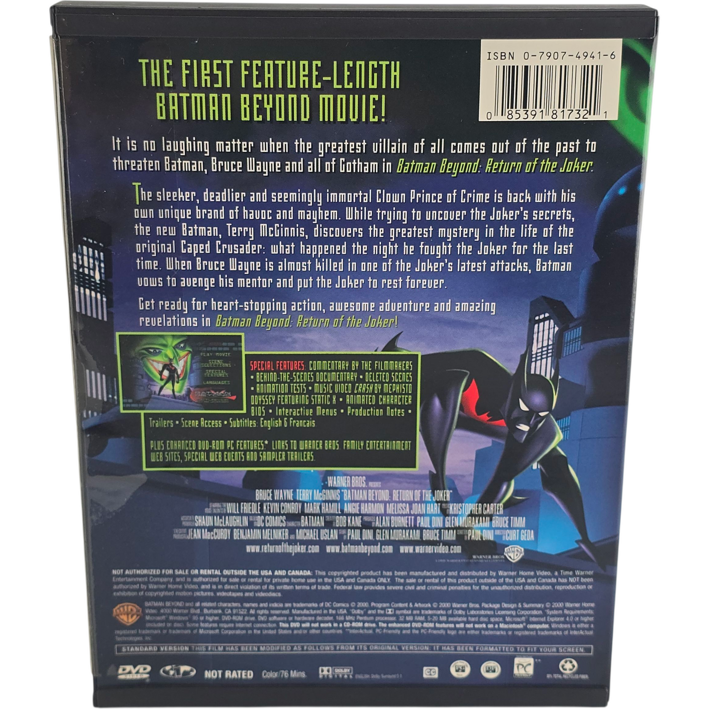 Batman Beyond: Return of the Joker DVD  Snap Case Zone 1 US Import