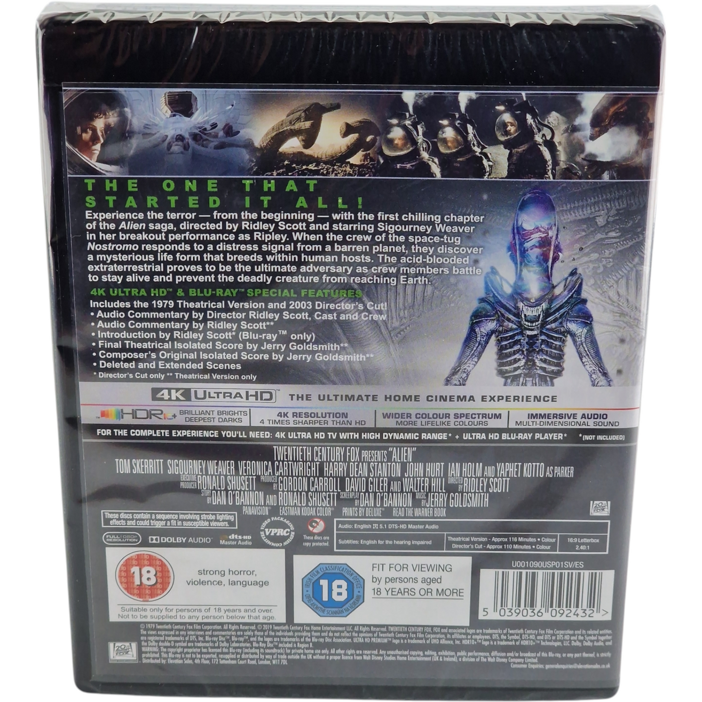Alien  4K Ultra HD + Blu-ray Ridley Scott, Sigourney Weaver [-18] Region Libre