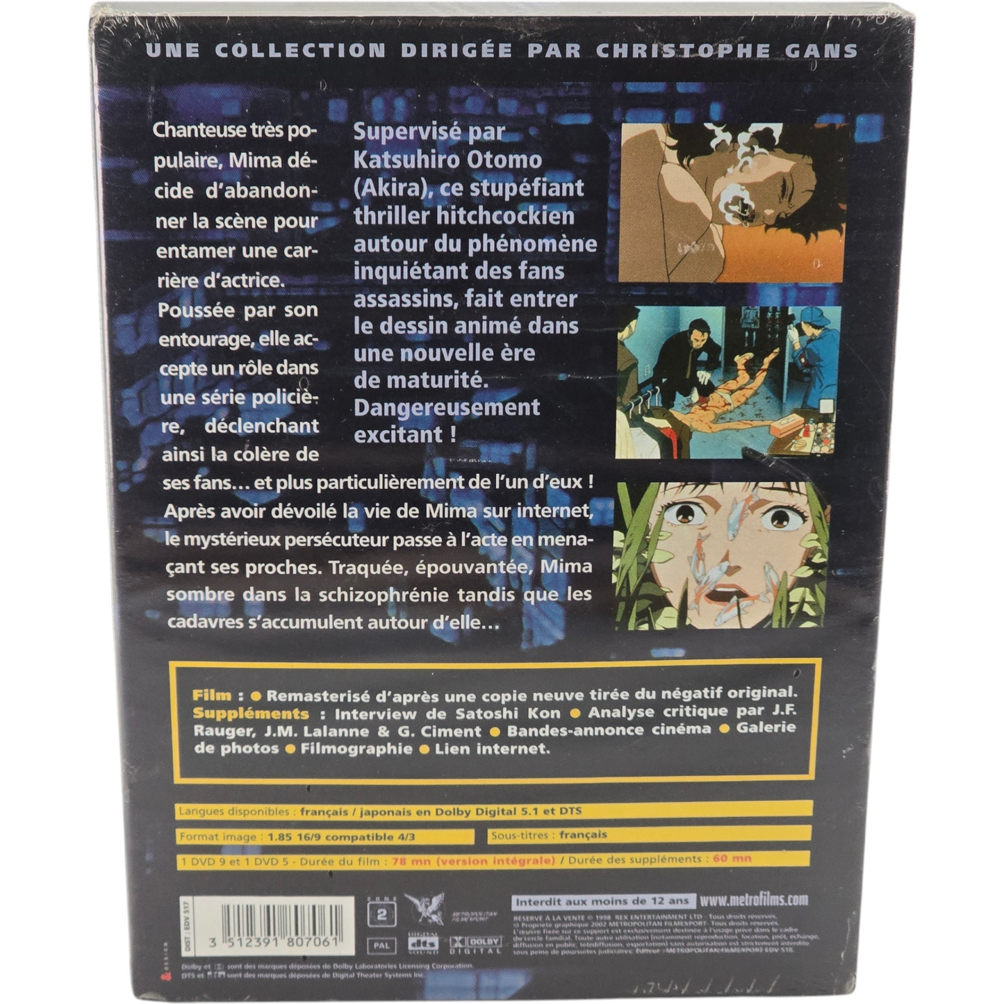 Perfect Blue  DVD édition Collector Limitée  Satoshi Kon Christophe Gans Zone B