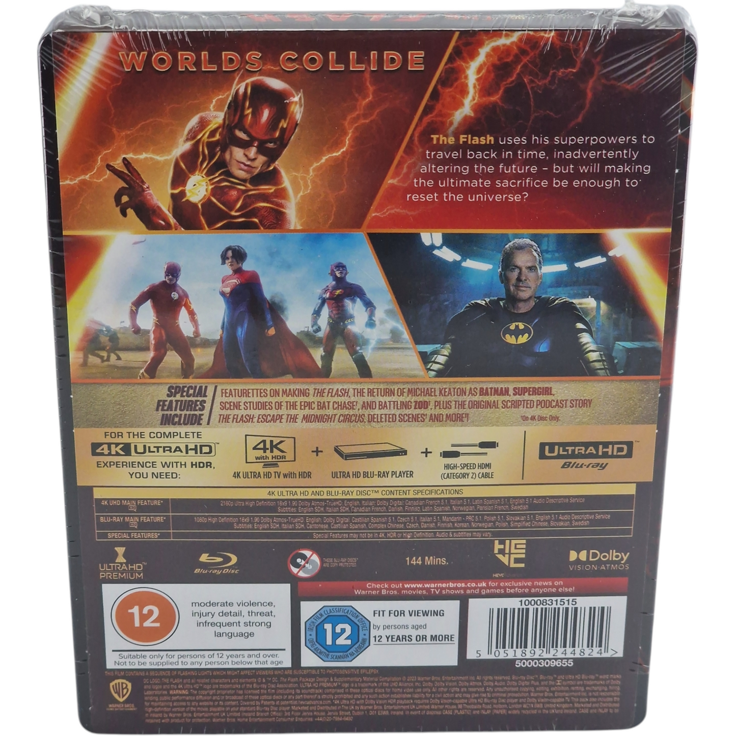 The Flash : SteelBook 4K Ultra HD + Blu-ray édt Ltd Ezra Miller, Michael Keaton