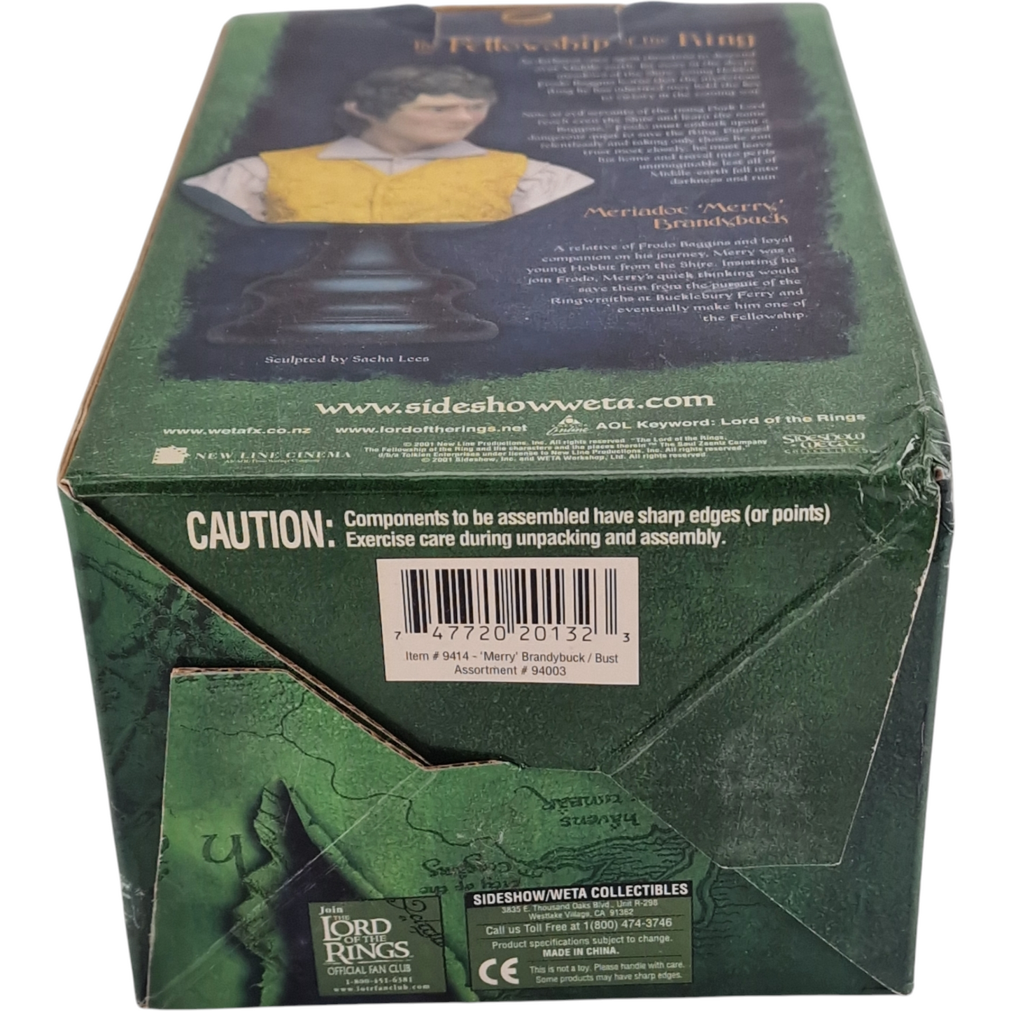 Seigneur des Anneaux Buste Resine Mriadoc Merry Brandybuck Sideshow Weta  Polystone