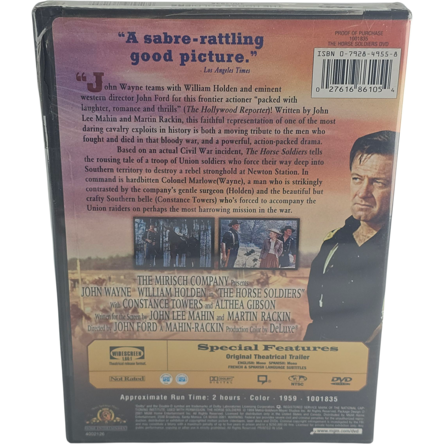 The Horse Soldiers DVD John Wayne, William Holden Zone 1 US Import
