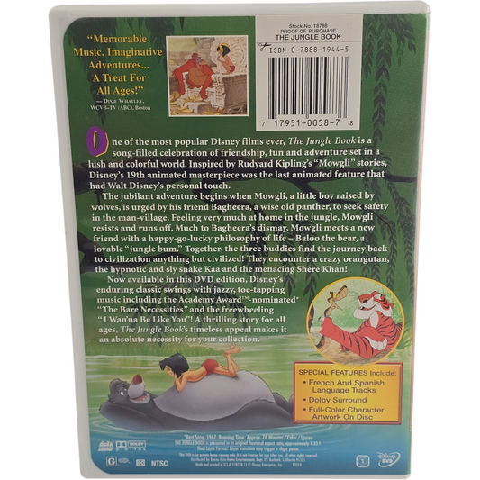 The Jungle Book DVD Disney Classic Collection – Zone 1 US