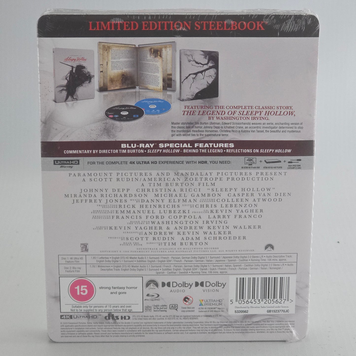 Sleepy Hollow 4K Ultra HD + Blu-ray Steelbook Johnny Depp Limited Edition Zone B
