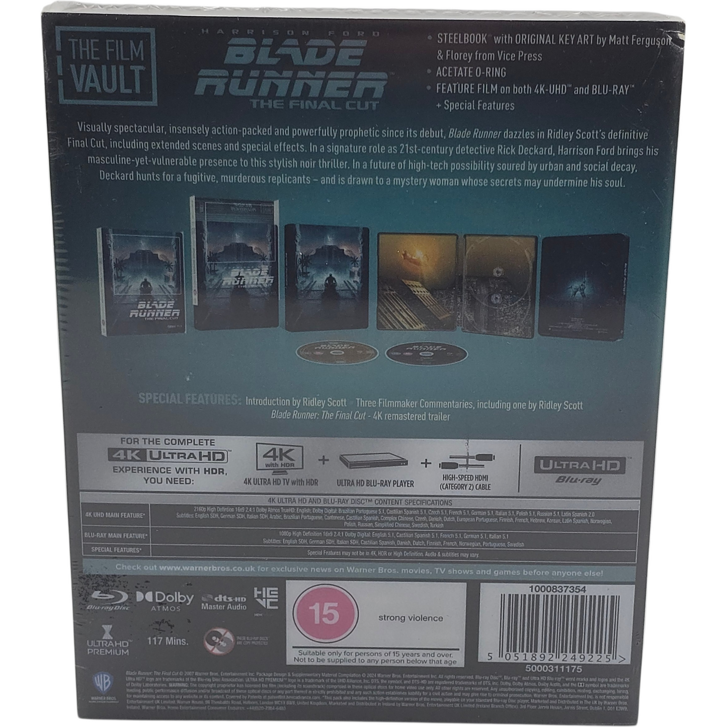 Blade Runner The Final Cut SteelBook 4K Ultra HD + Blu-ray  Vault édition  B