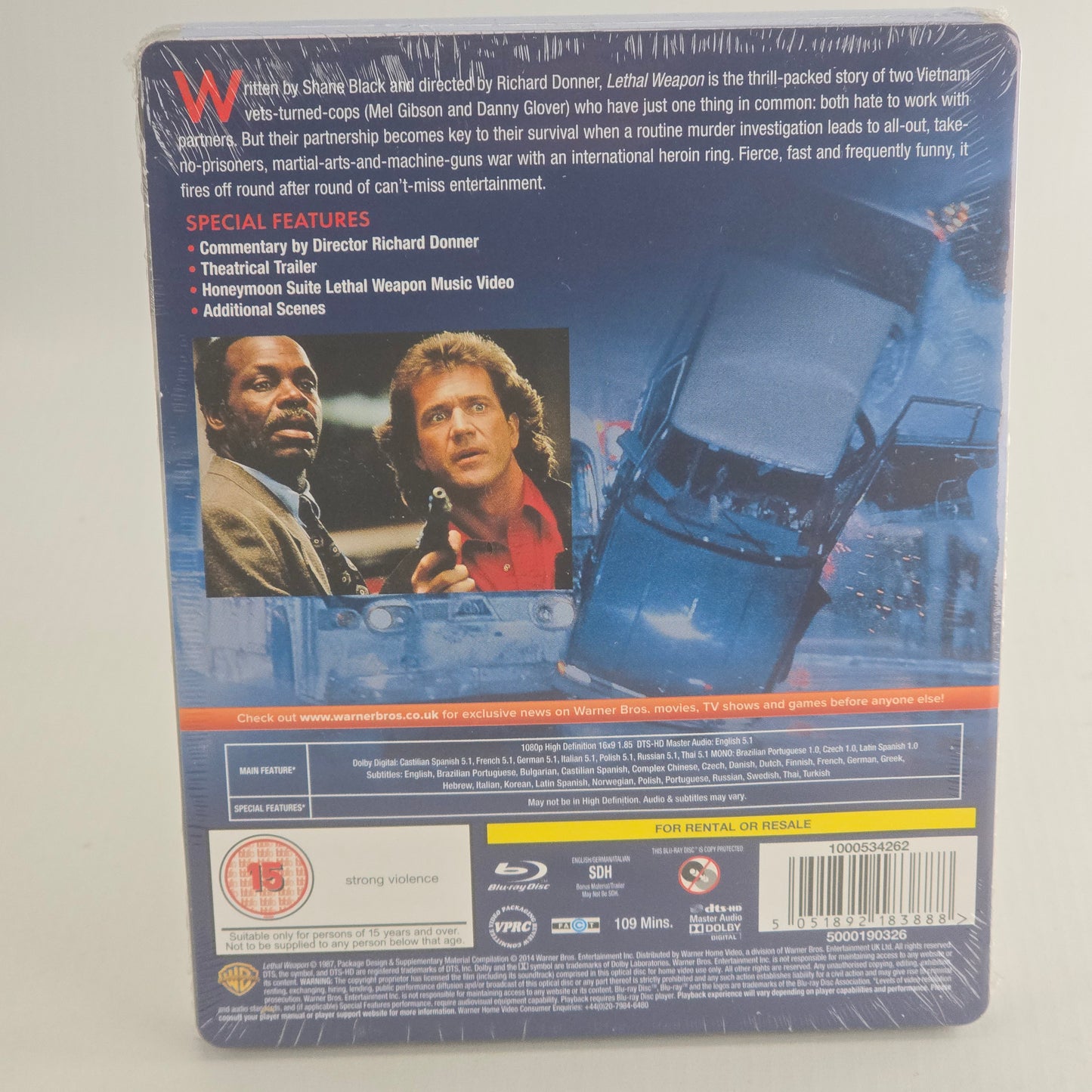 Lethal Weapon SteelBook Débossé Blu-ray Zavvi Mel Gibson, Danny Glover Z Libre