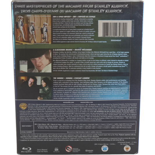 2001 + Orange mécanique + Shining Coffret 3 Blu-ray – Zone A