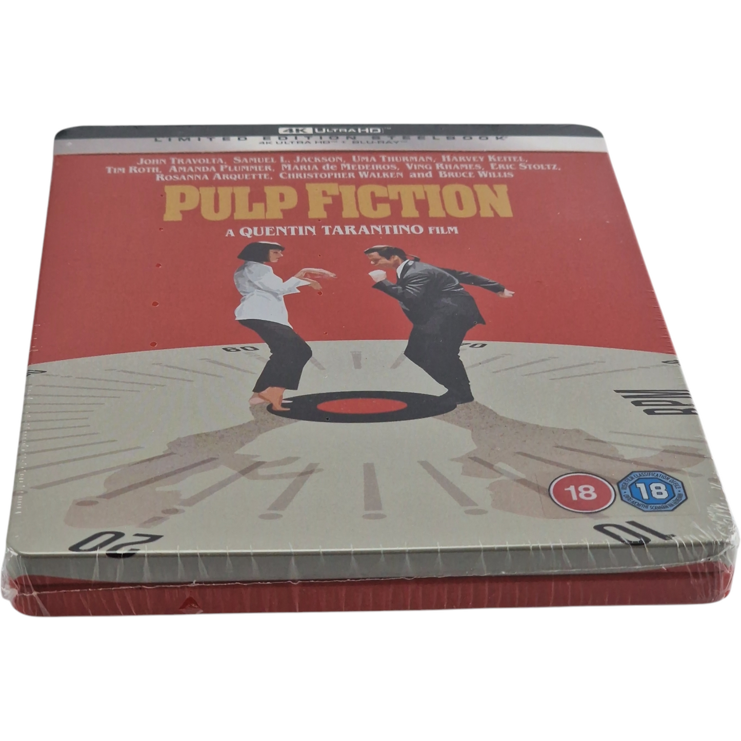 Pulp Fiction SteelBook 4K Ultra HD+Blu-ray limité Zavvi Tarantino Travolta[-18]B