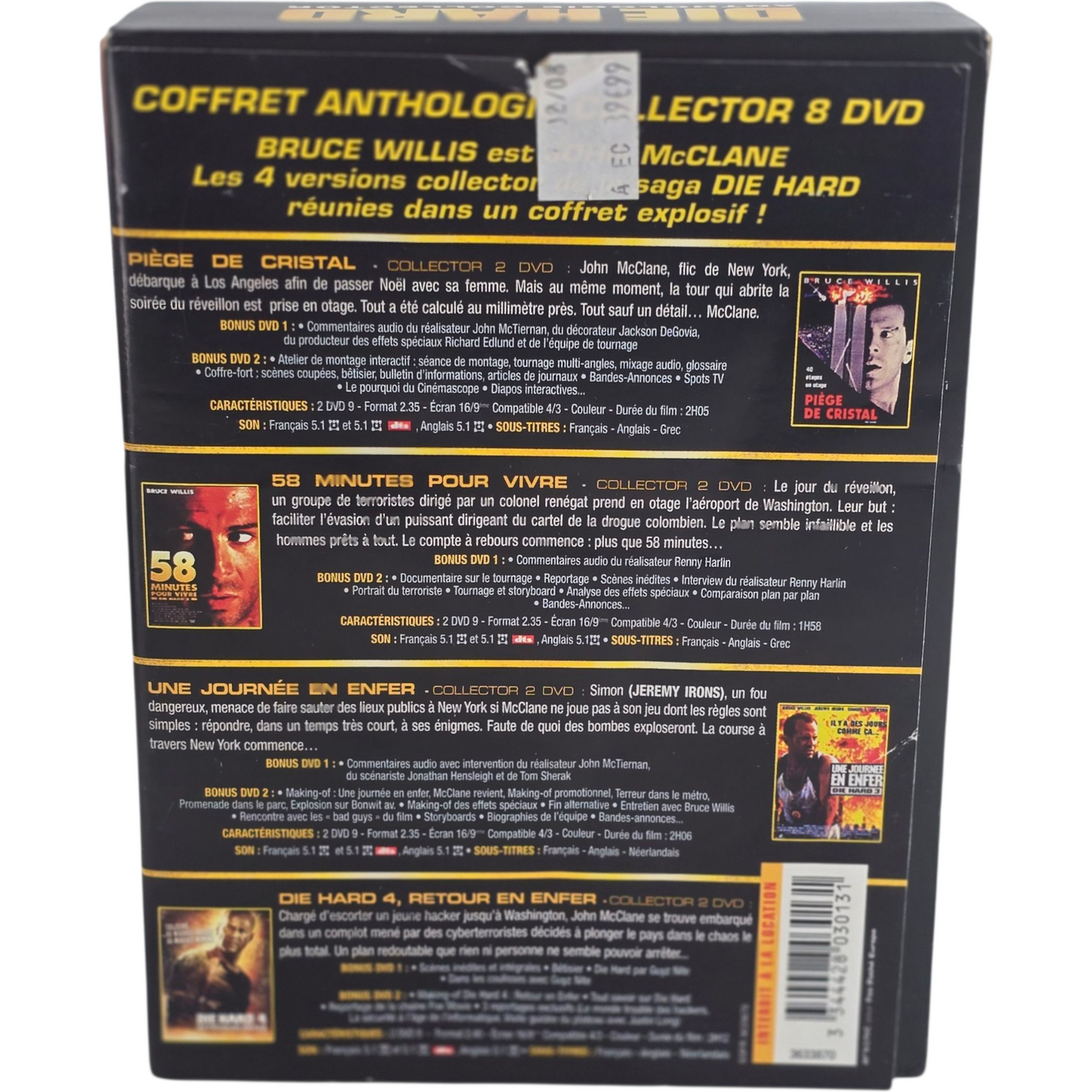 Die Hard  Anthologie Édition Collector 8 X DVD Bruce Willis  Zone 2